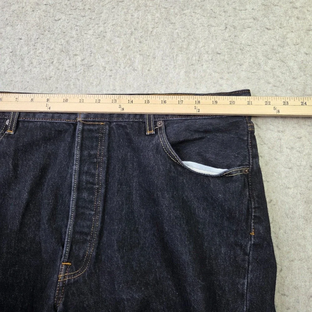 Levi's 501 Original Fit Jeans Mens 42x30 Black Denim Straight Leg 100% Cotton